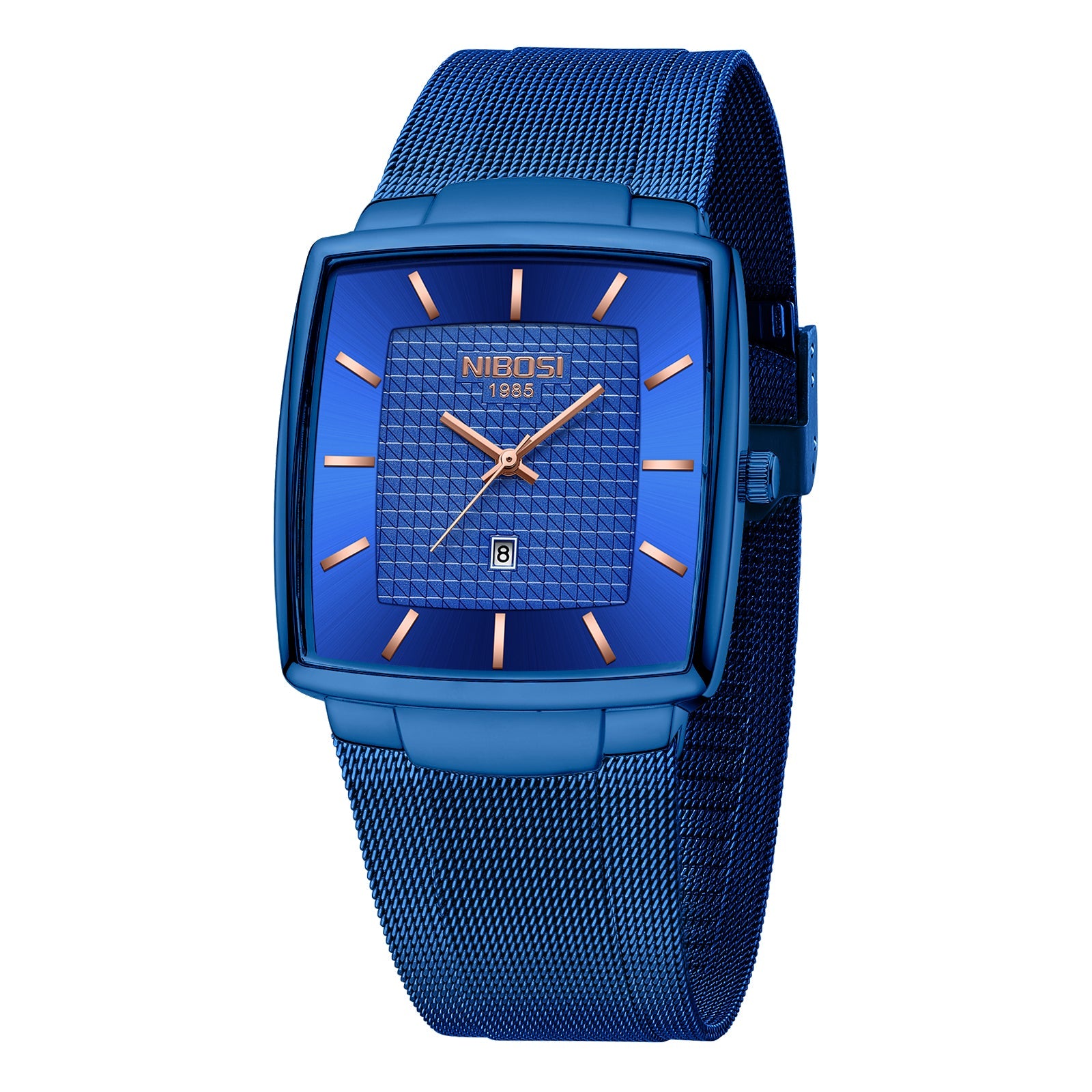 NIBOSI 2613 — Modern Square Mesh Watch