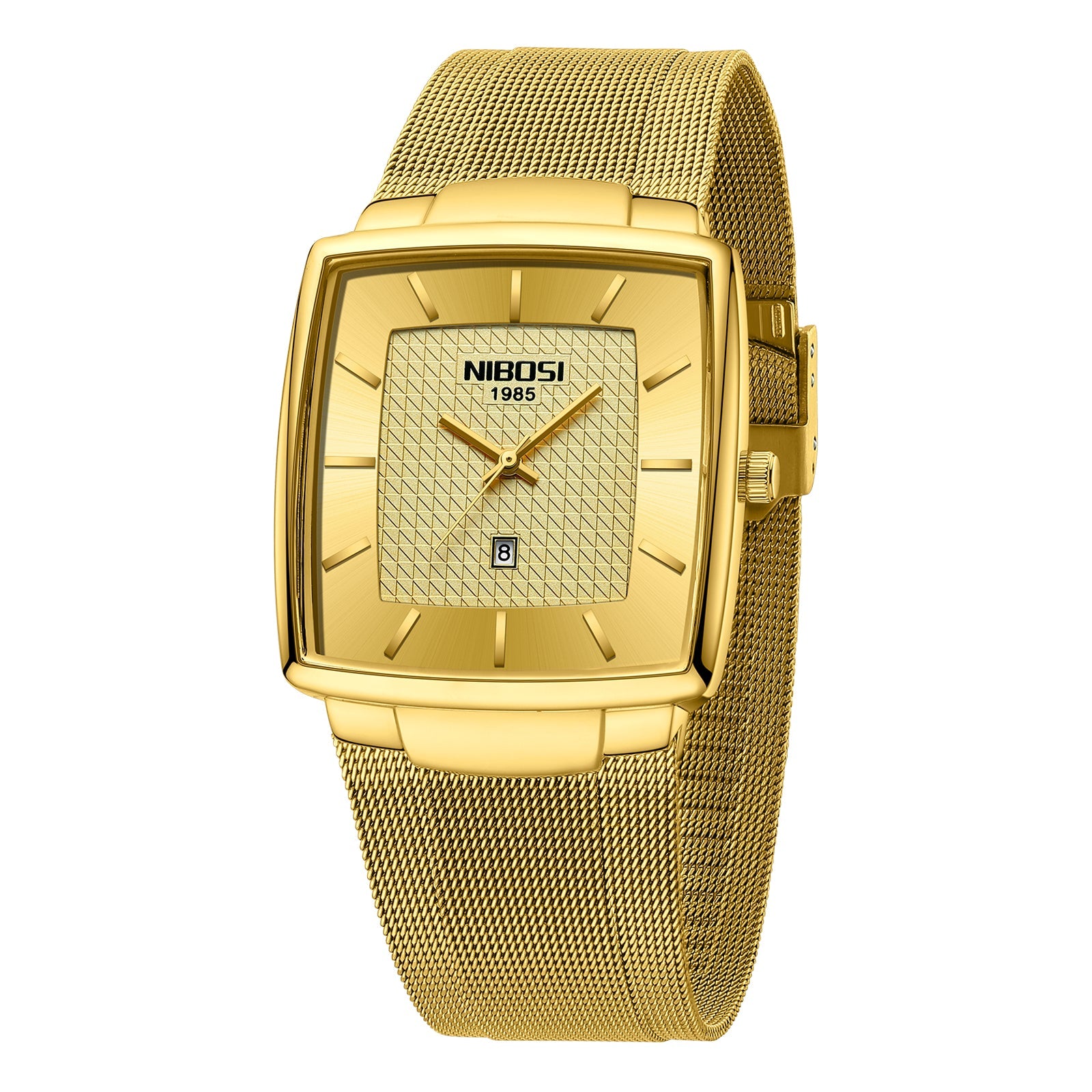 NIBOSI 2613 — Modern Square Mesh Watch