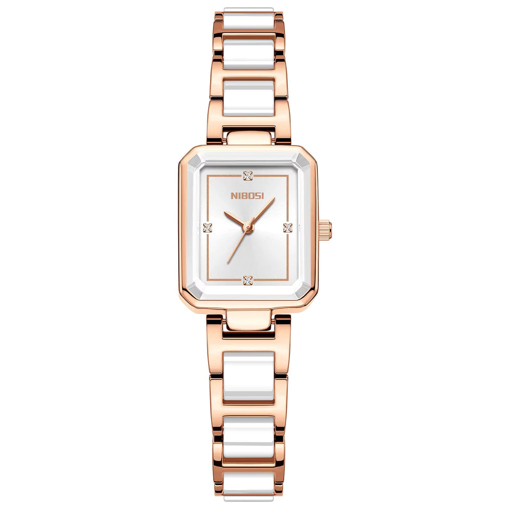 NIBOSI 2668 — Simple Ceramic Square Watch