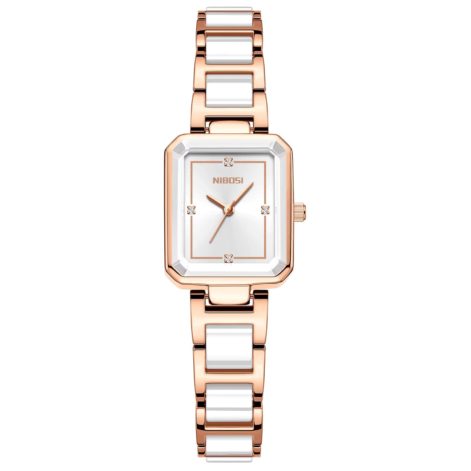 NIBOSI 2668 — Simple Ceramic Square Watch