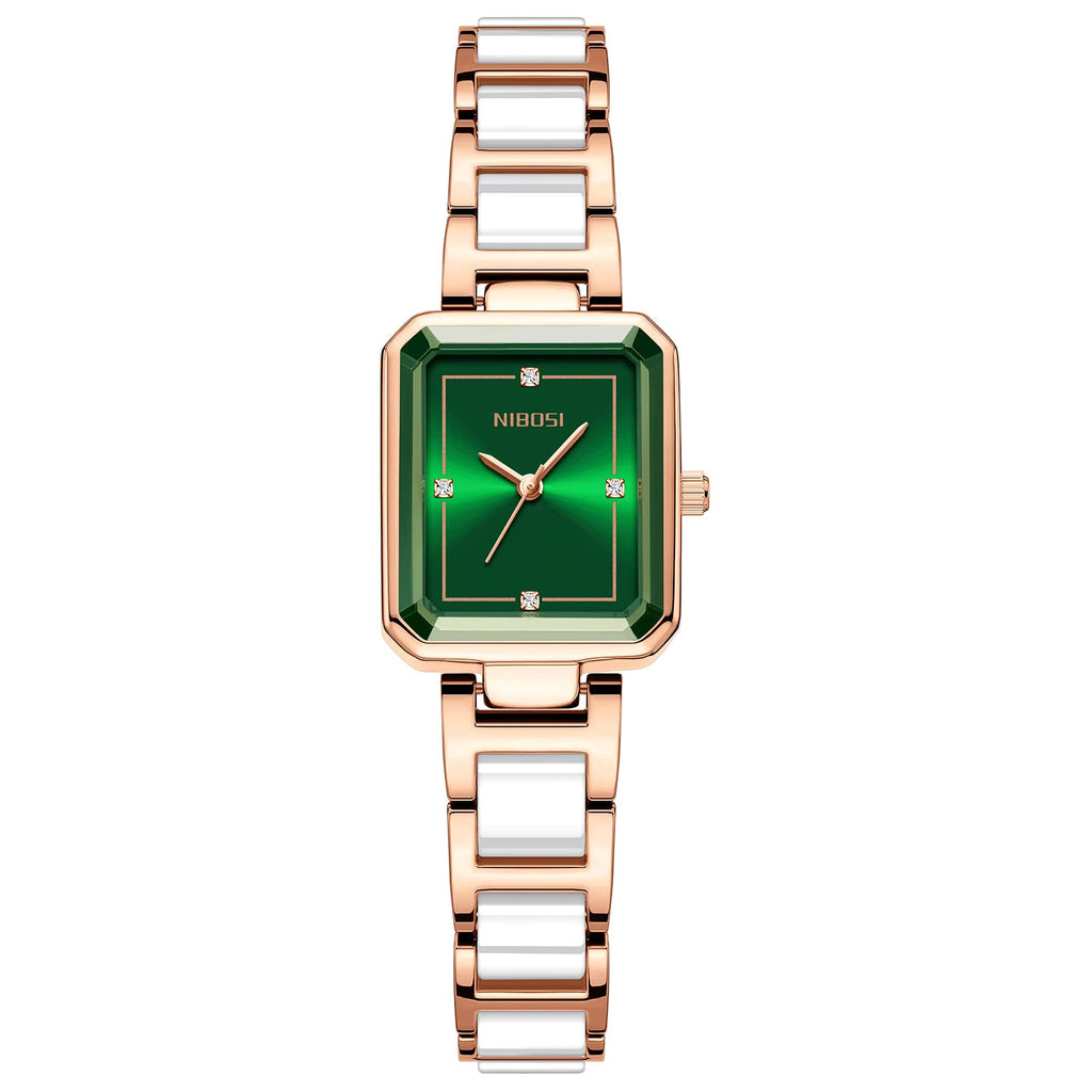 NIBOSI 2668 — Simple Ceramic Square Watch