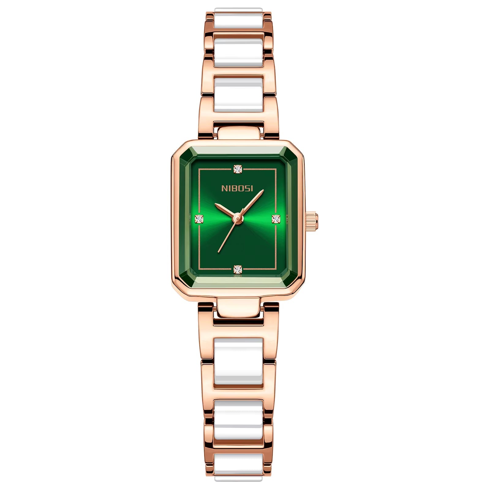 NIBOSI 2668 — Simple Ceramic Square Watch