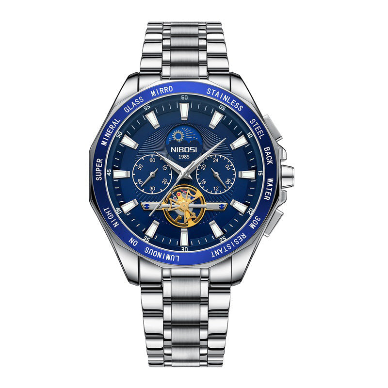 NIBOSI 2580 Tourbillon Watch — Luxury Chronograph for Men