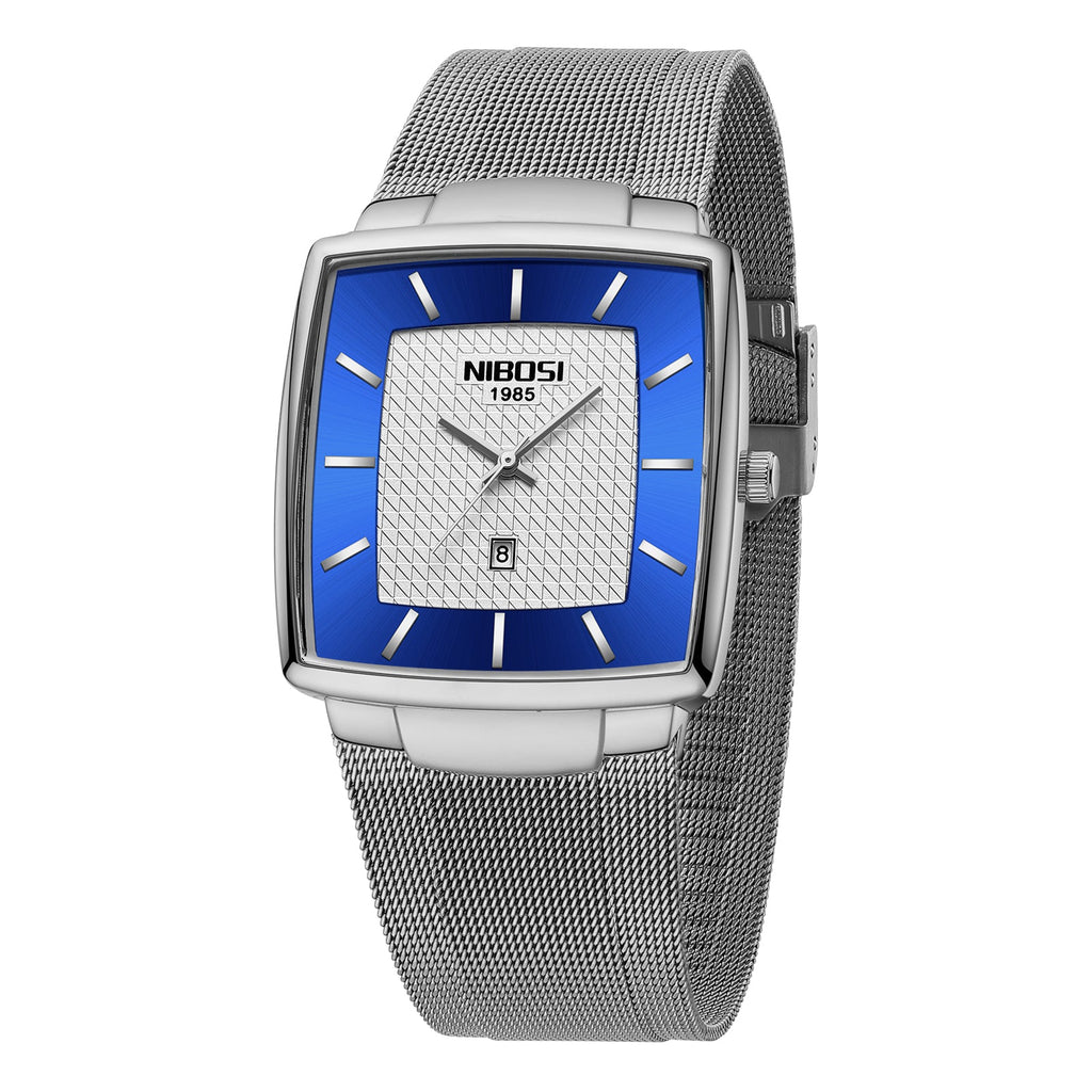 NIBOSI 2613 — Modern Square Mesh Watch