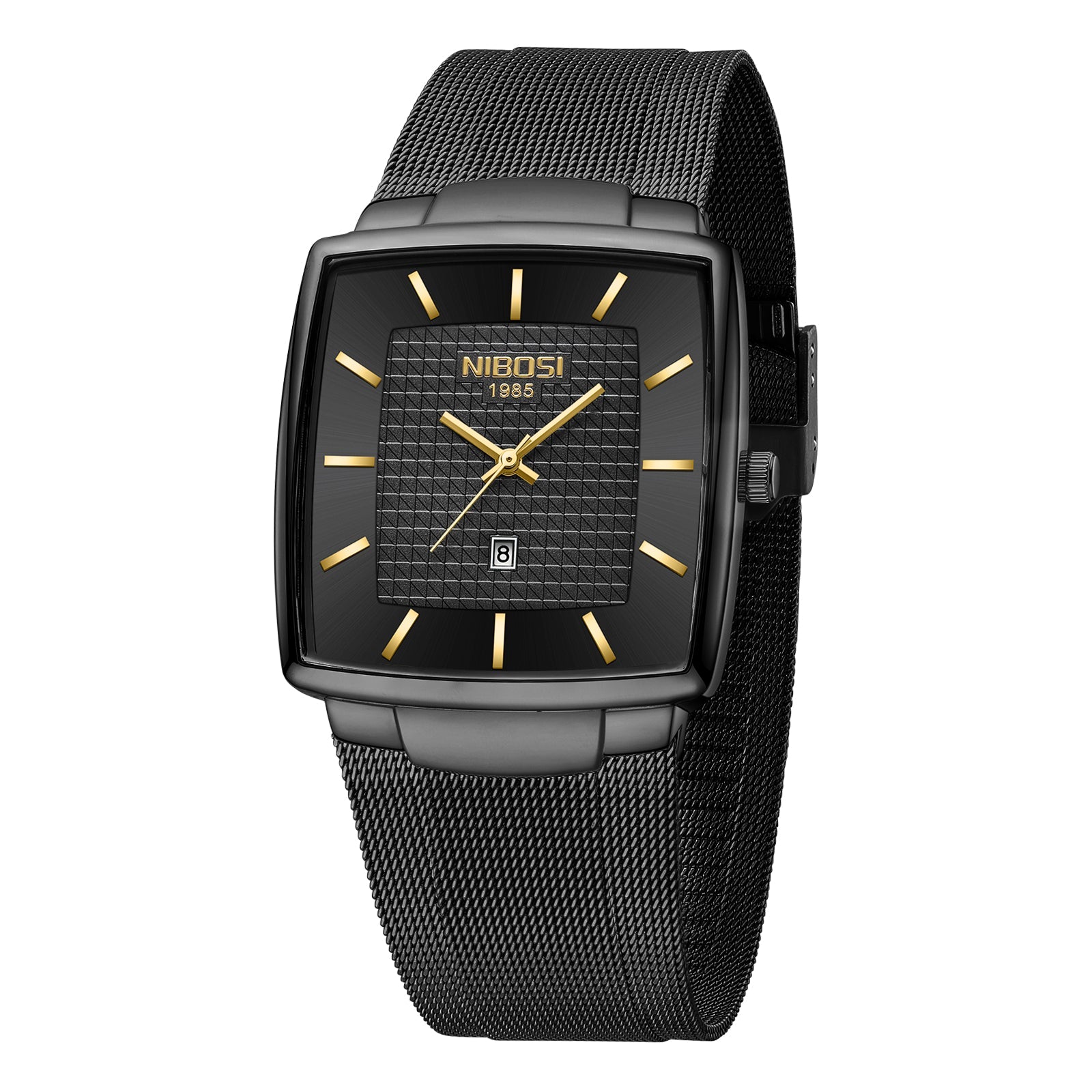 NIBOSI 2613 — Modern Square Mesh Watch