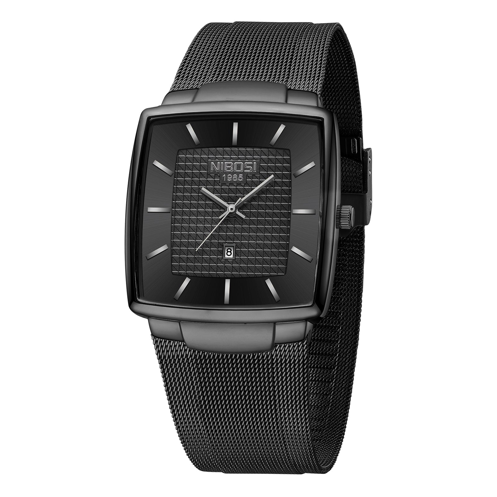 NIBOSI 2613 — Modern Square Mesh Watch