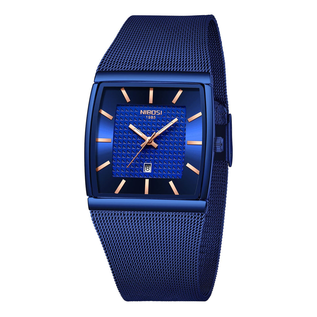 NIBOSI 2613 — Modern Square Mesh Watch