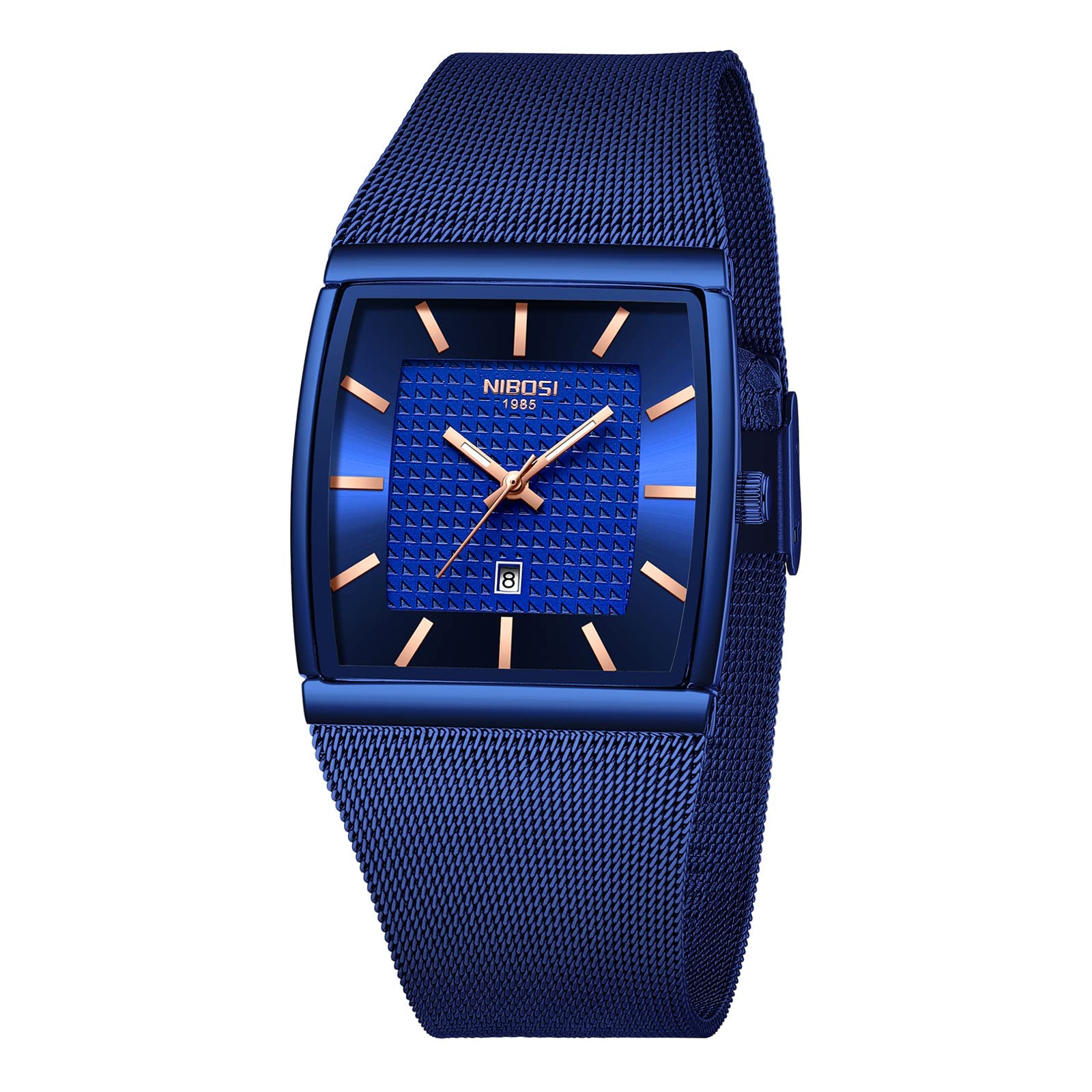 NIBOSI 2613 — Modern Square Mesh Watch