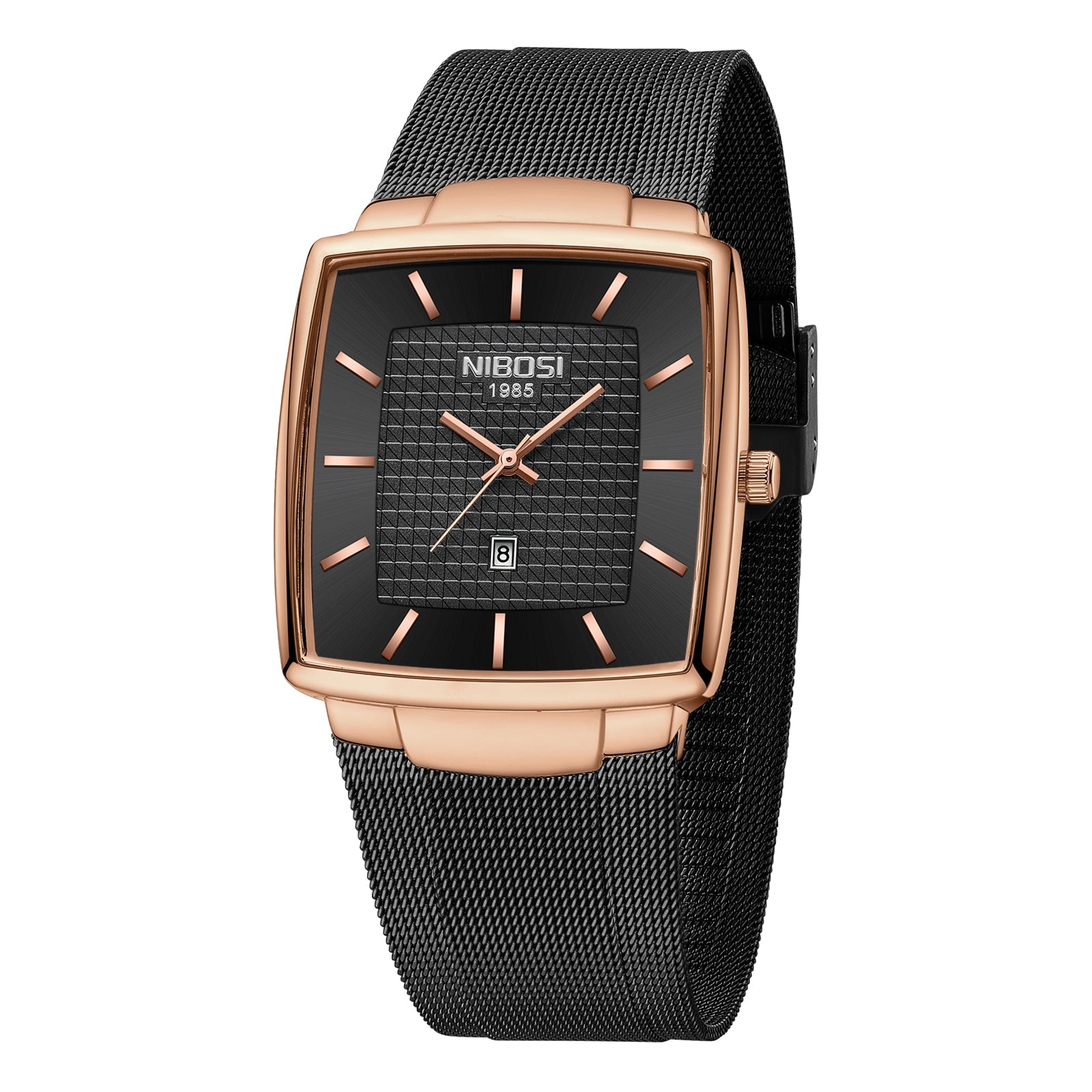 NIBOSI 2613 — Modern Square Mesh Watch