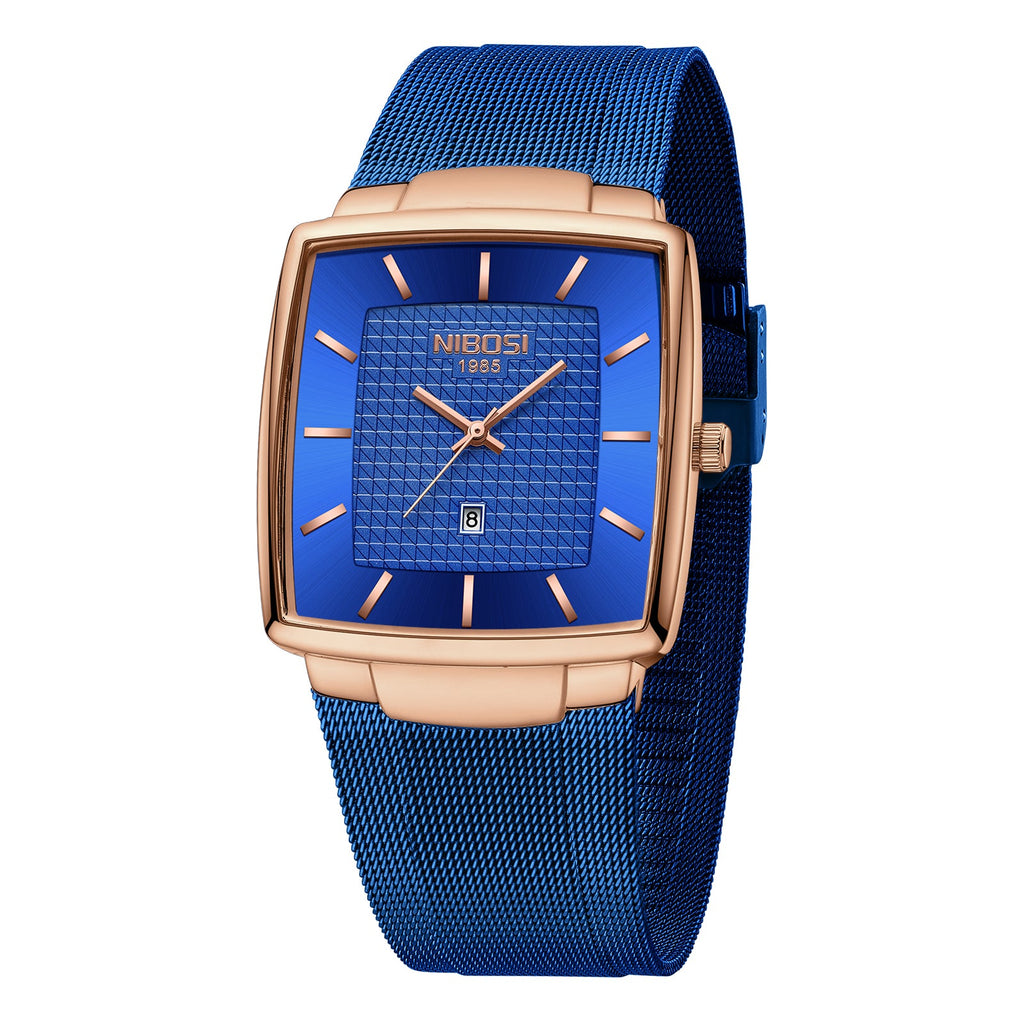 NIBOSI 2613 — Modern Square Mesh Watch