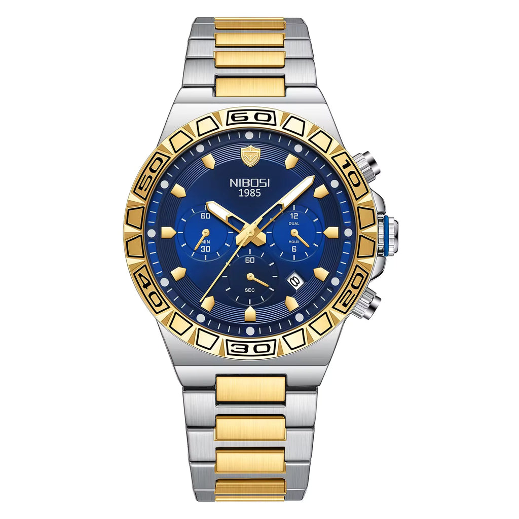NIBOSI 2661 Golden Vanguard Chronograph