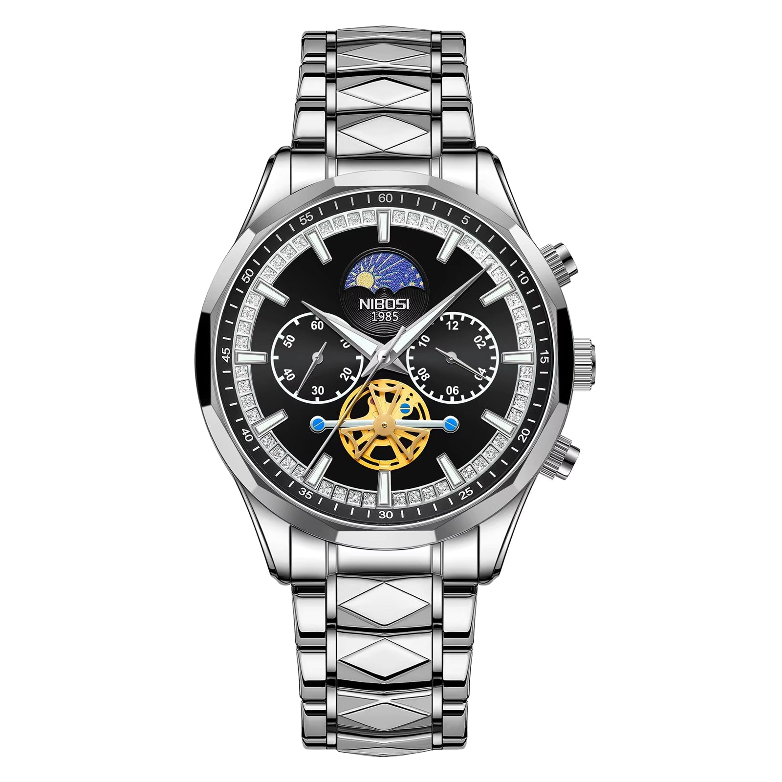 NIBOSI 2656 — Monarch Moonphase Quartz Watch