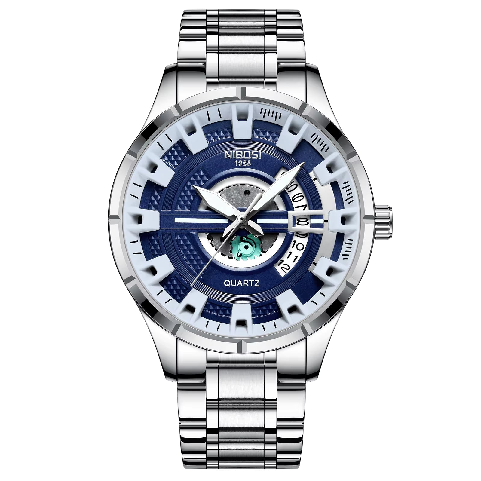 NIBOSI 2383 — Industrial Skeleton Quartz Watch