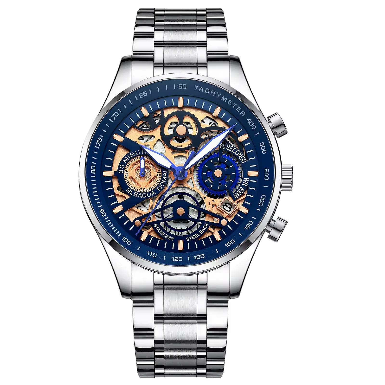 NIBOSI 2385 Golden Skeleton Chronograph