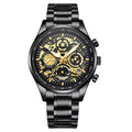 NIBOSI 2385 Golden Skeleton Chronograph