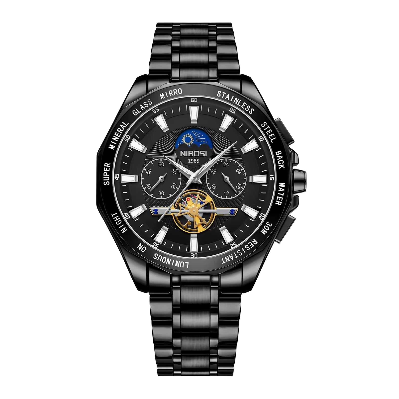 NIBOSI 2580 Tourbillon Watch — Luxury Chronograph for Men