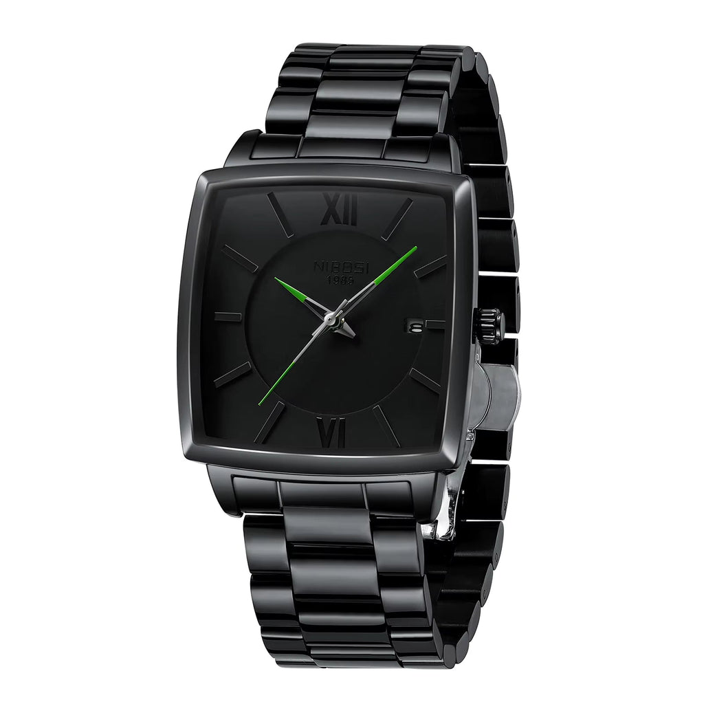 NIBOSI 2601 — Obsidian Square Men's Watch