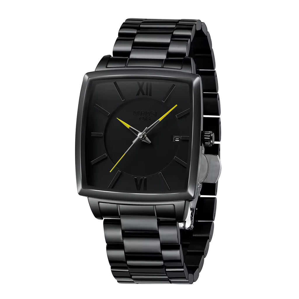NIBOSI 2601 — Obsidian Square Men's Watch