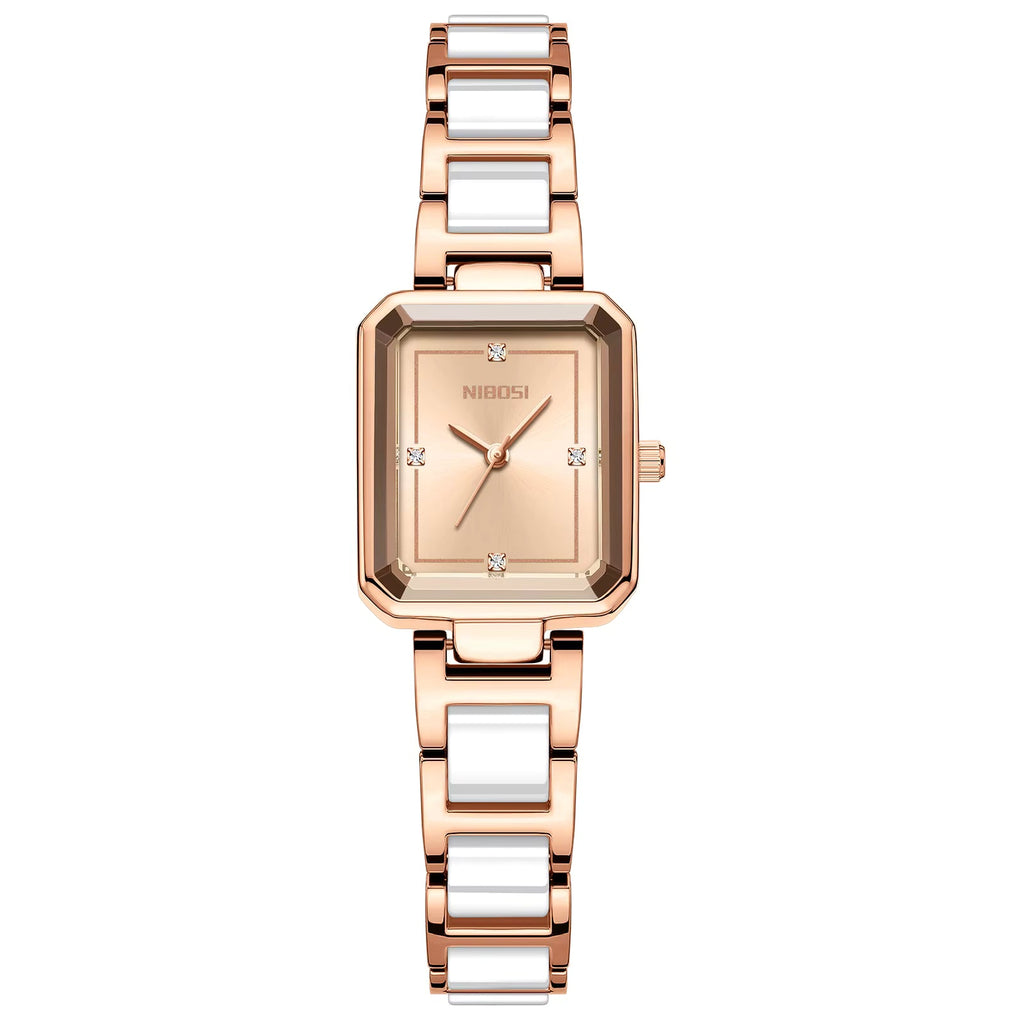 NIBOSI 2668 — Simple Ceramic Square Watch