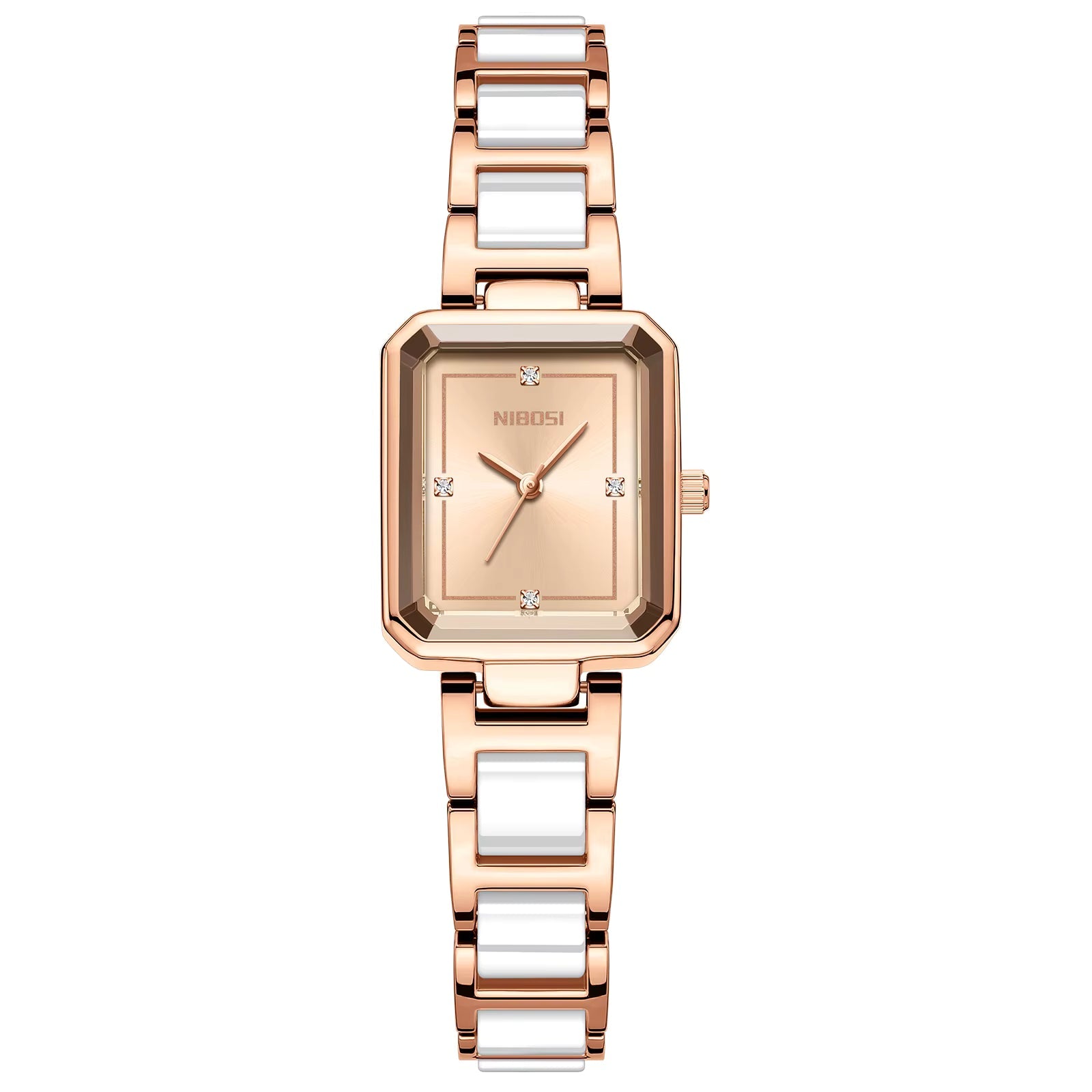 NIBOSI 2668 — Simple Ceramic Square Watch