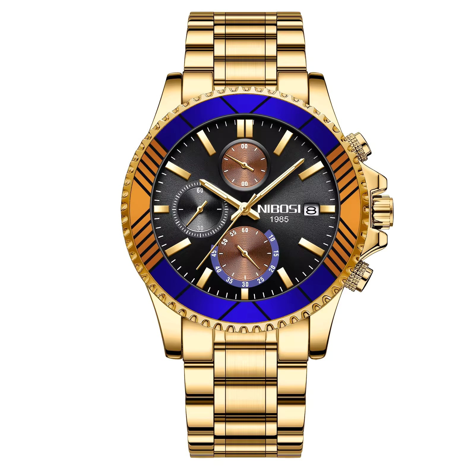 NIBOSI 2353 Spectrum Gold Chronograph