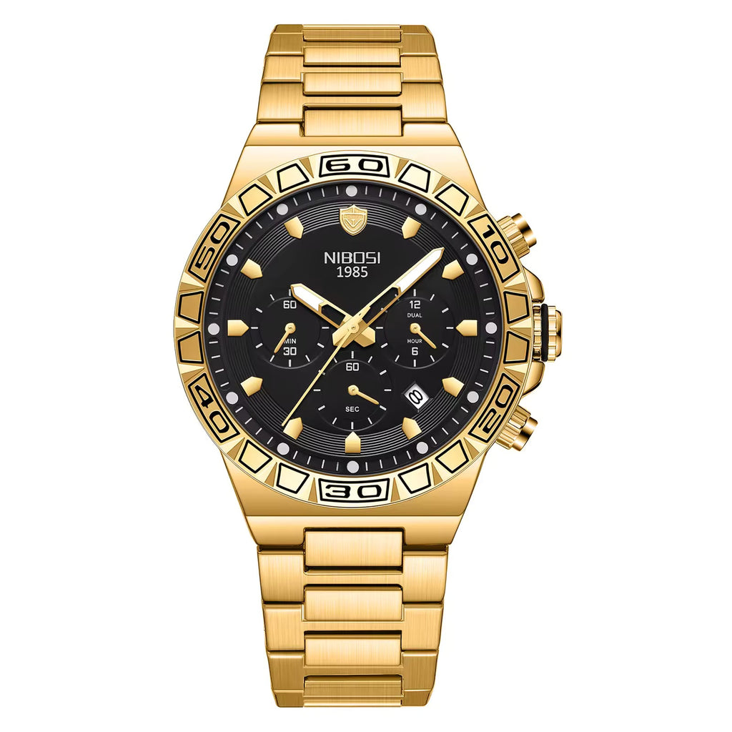 NIBOSI 2661 Golden Vanguard Chronograph