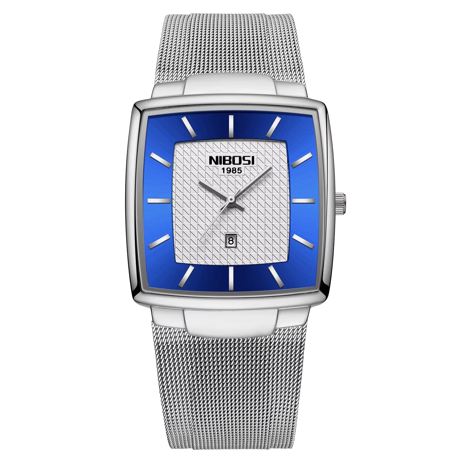 NIBOSI 2613 — Modern Square Mesh Watch