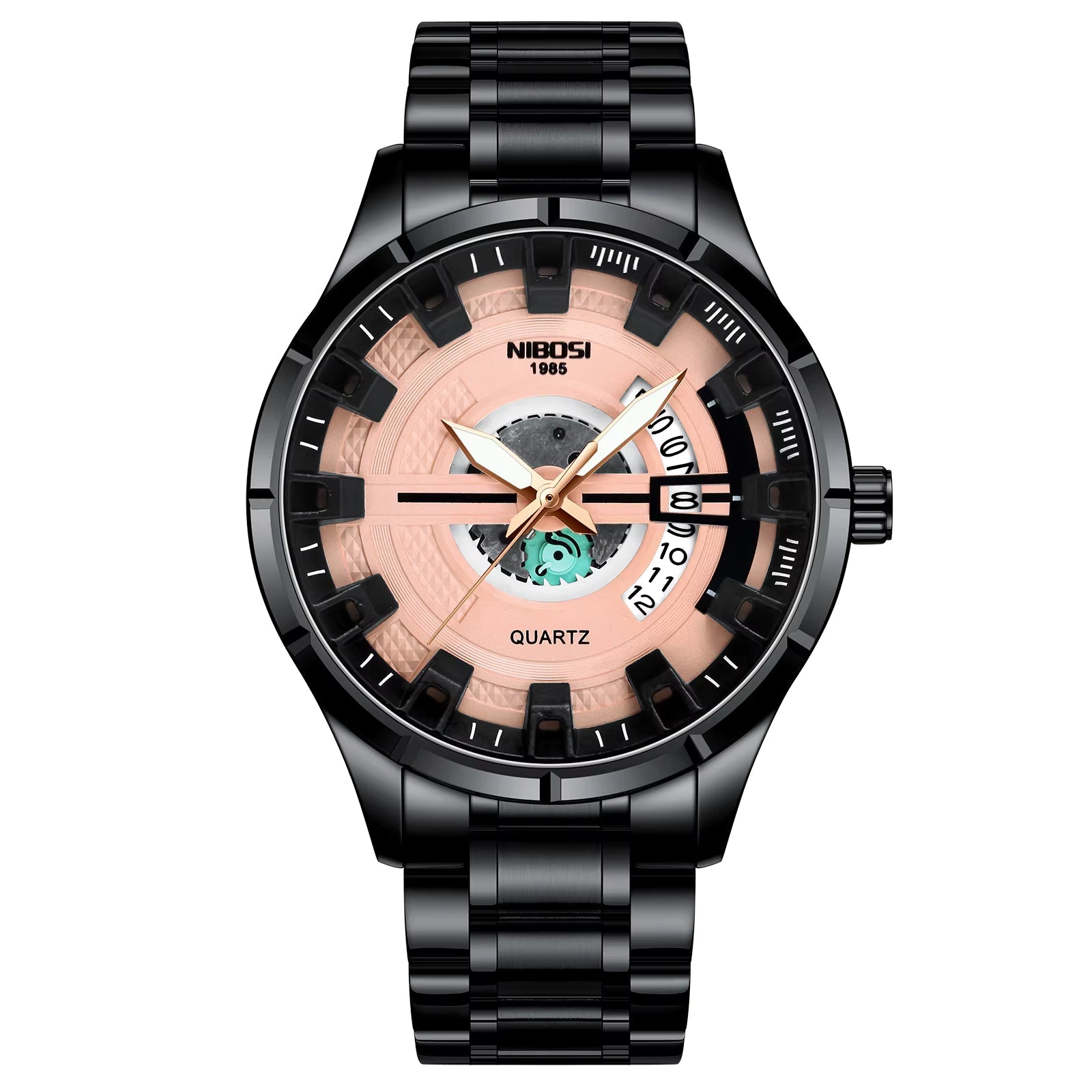 NIBOSI 2383 — Industrial Skeleton Quartz Watch
