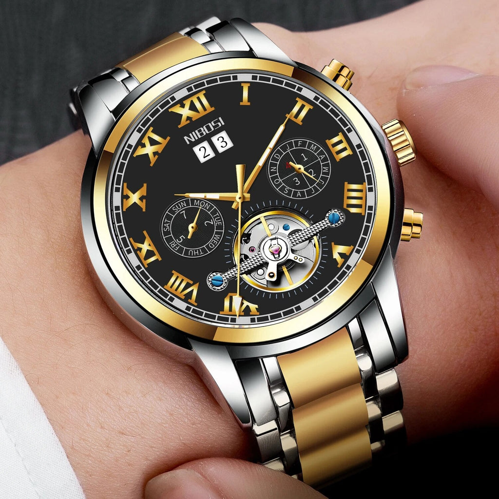 NIBOSI 2307 — Imperial Automatic Open-Heart Watch