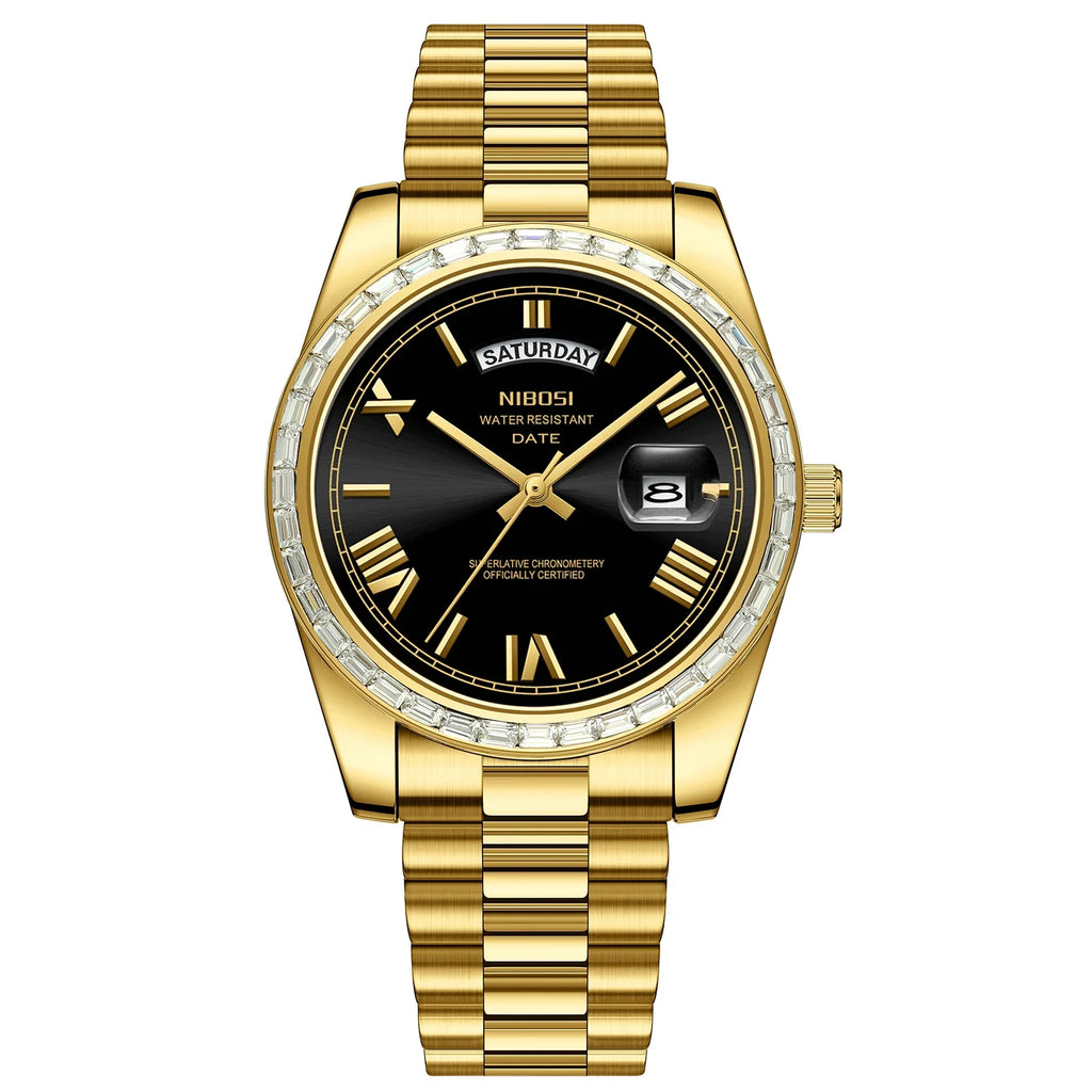 NIBOSI 2708 Presidential Day-Date Watch