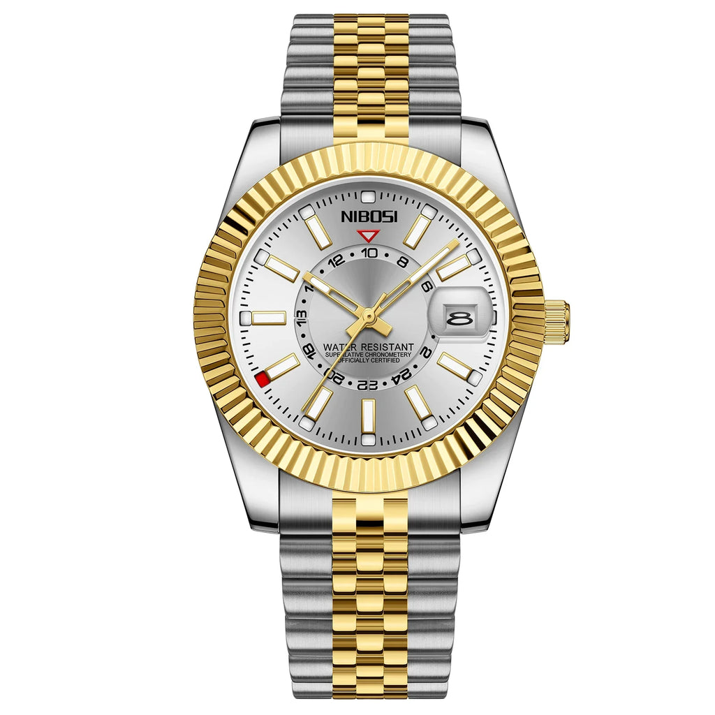 NIBOSI 2638 — Classic Fluted Men's Watch
