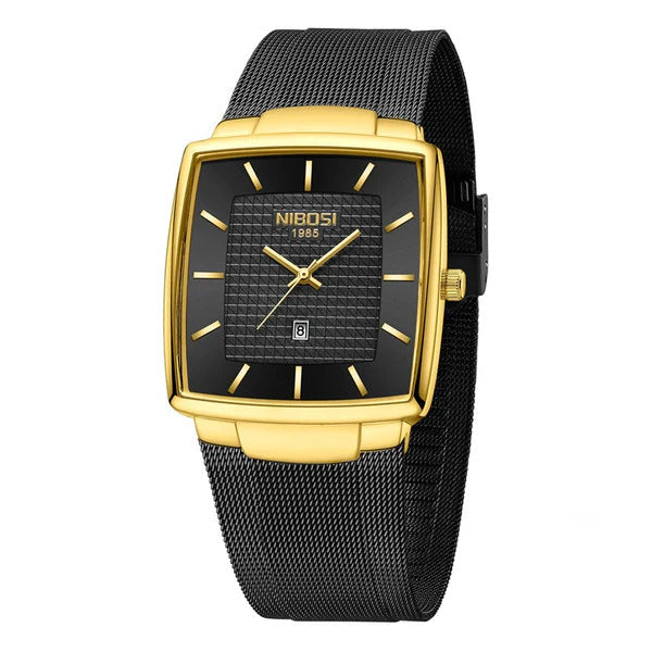 NIBOSI 2613 — Modern Square Mesh Watch