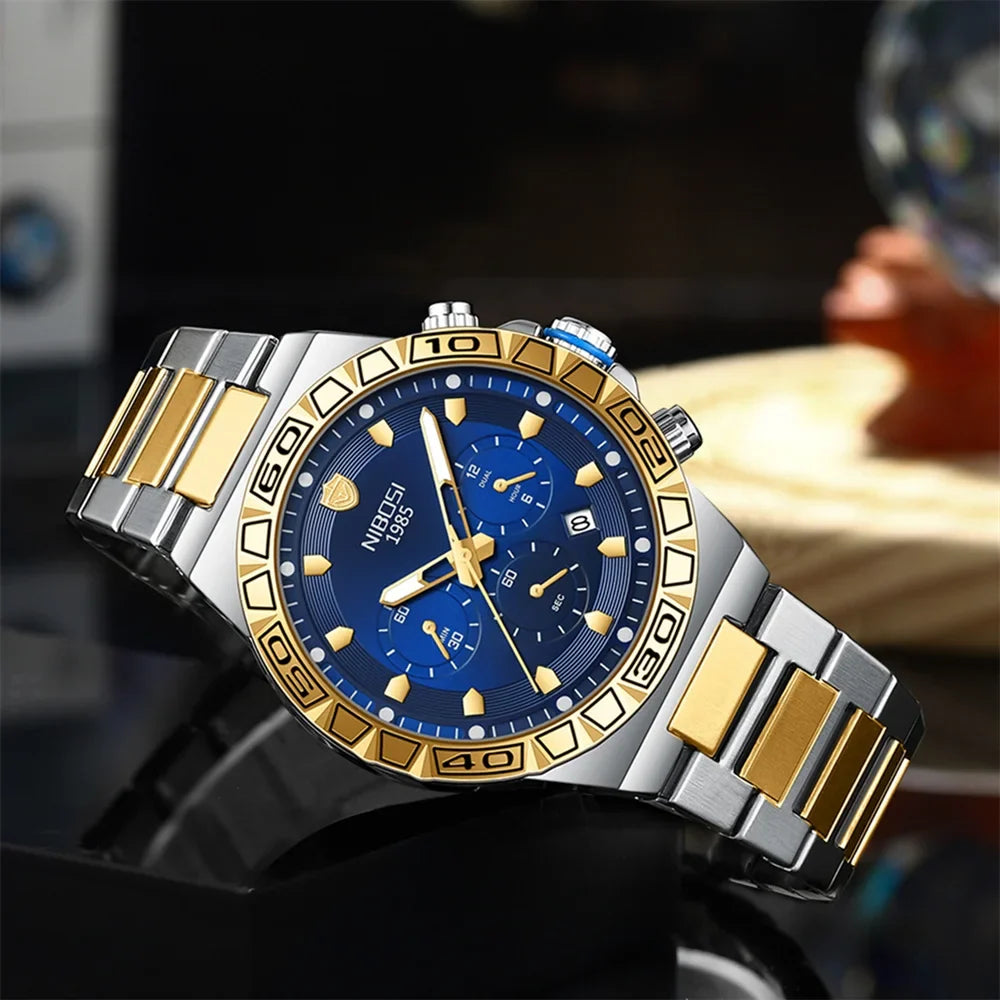 NIBOSI 2661 Golden Vanguard Chronograph
