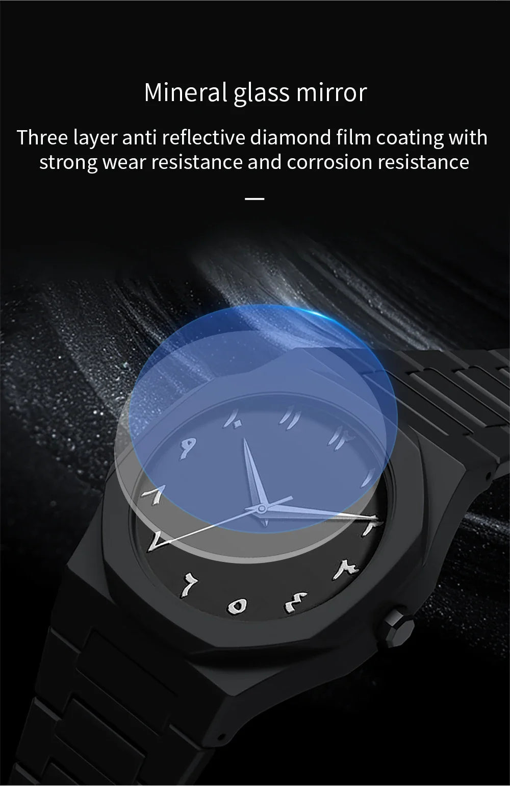 NIBOSI 2707 — Abstract Dial Black Watch