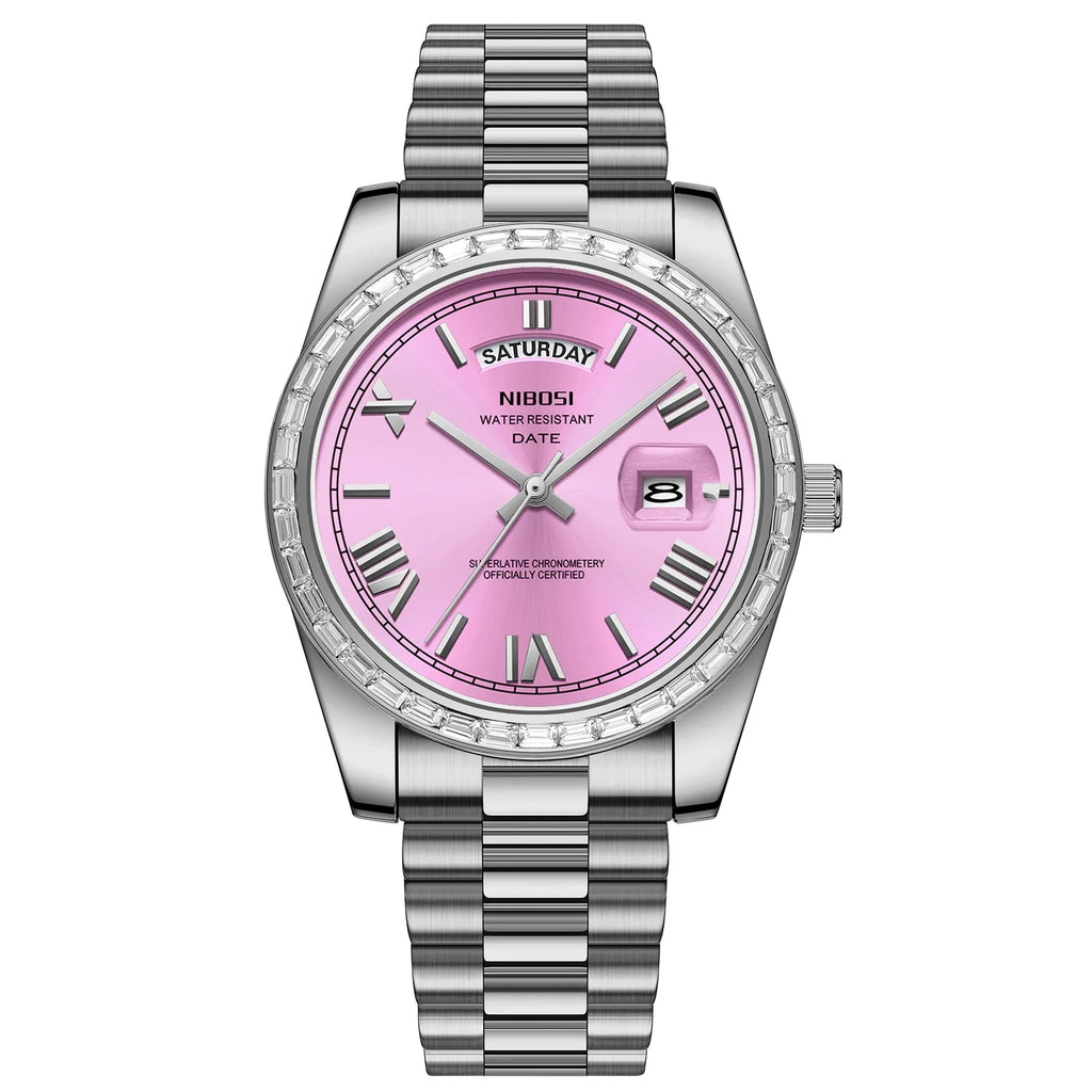 NIBOSI 2708 Presidential Day-Date Watch