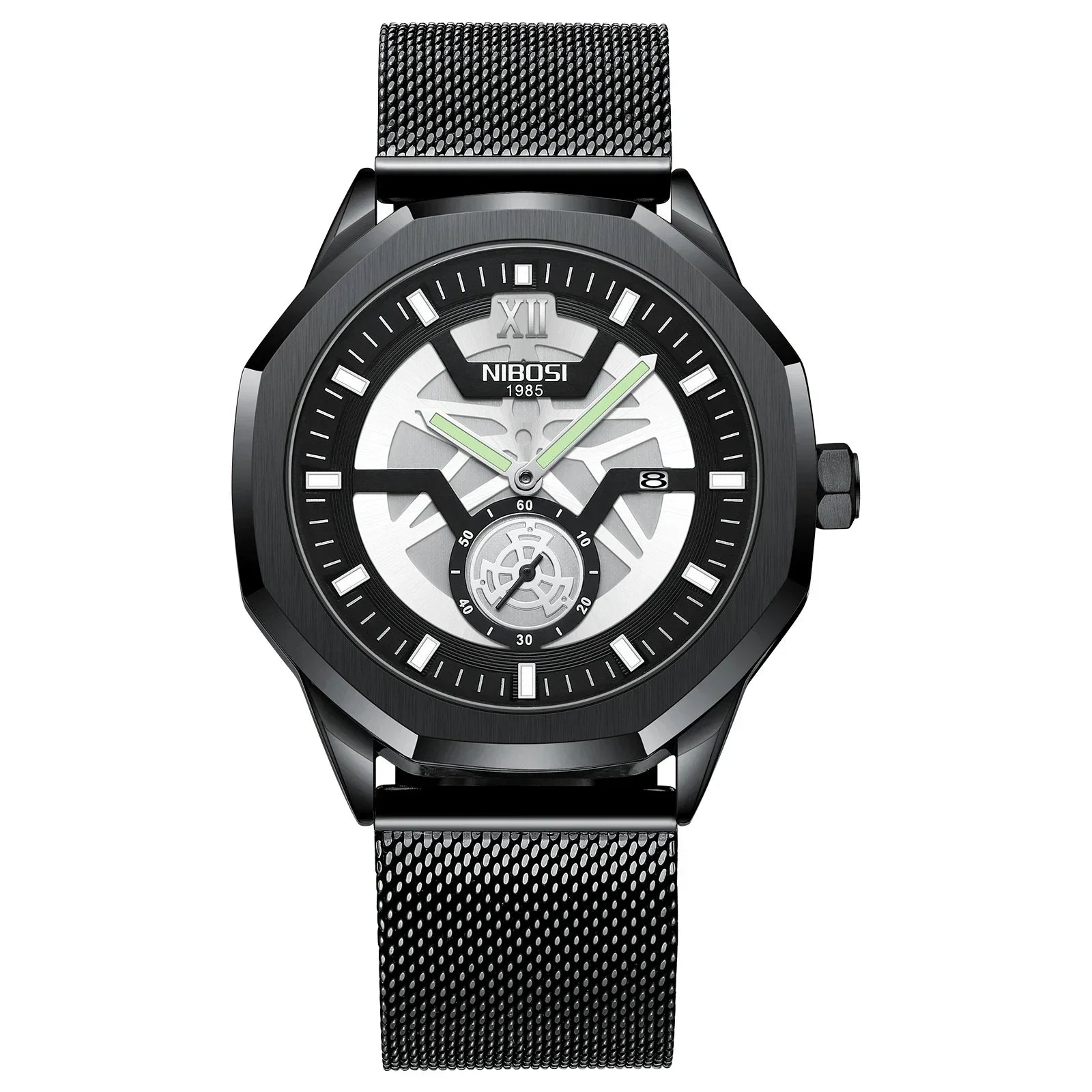 NIBOSI 2518 — Steel Mesh Sport 43MM Watch
