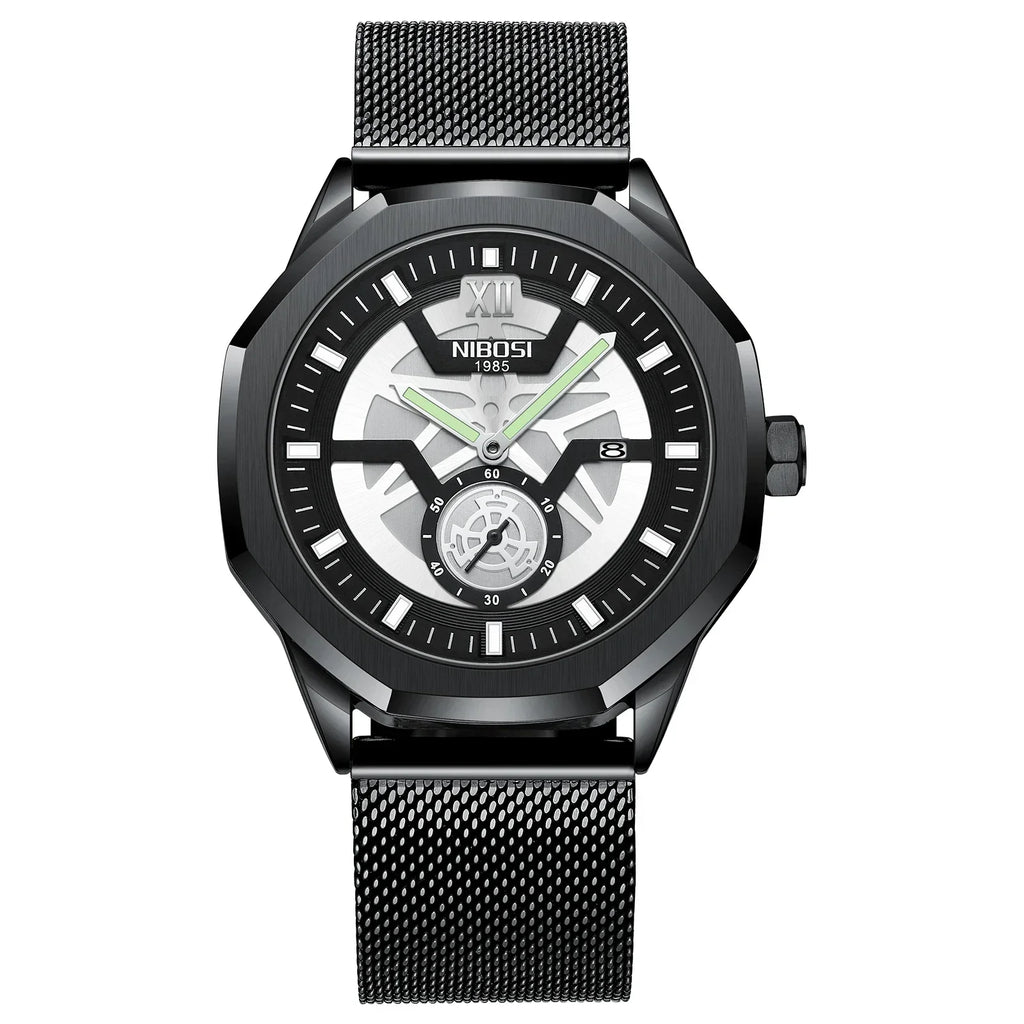 NIBOSI 2518 — Steel Mesh Sport 43MM Watch