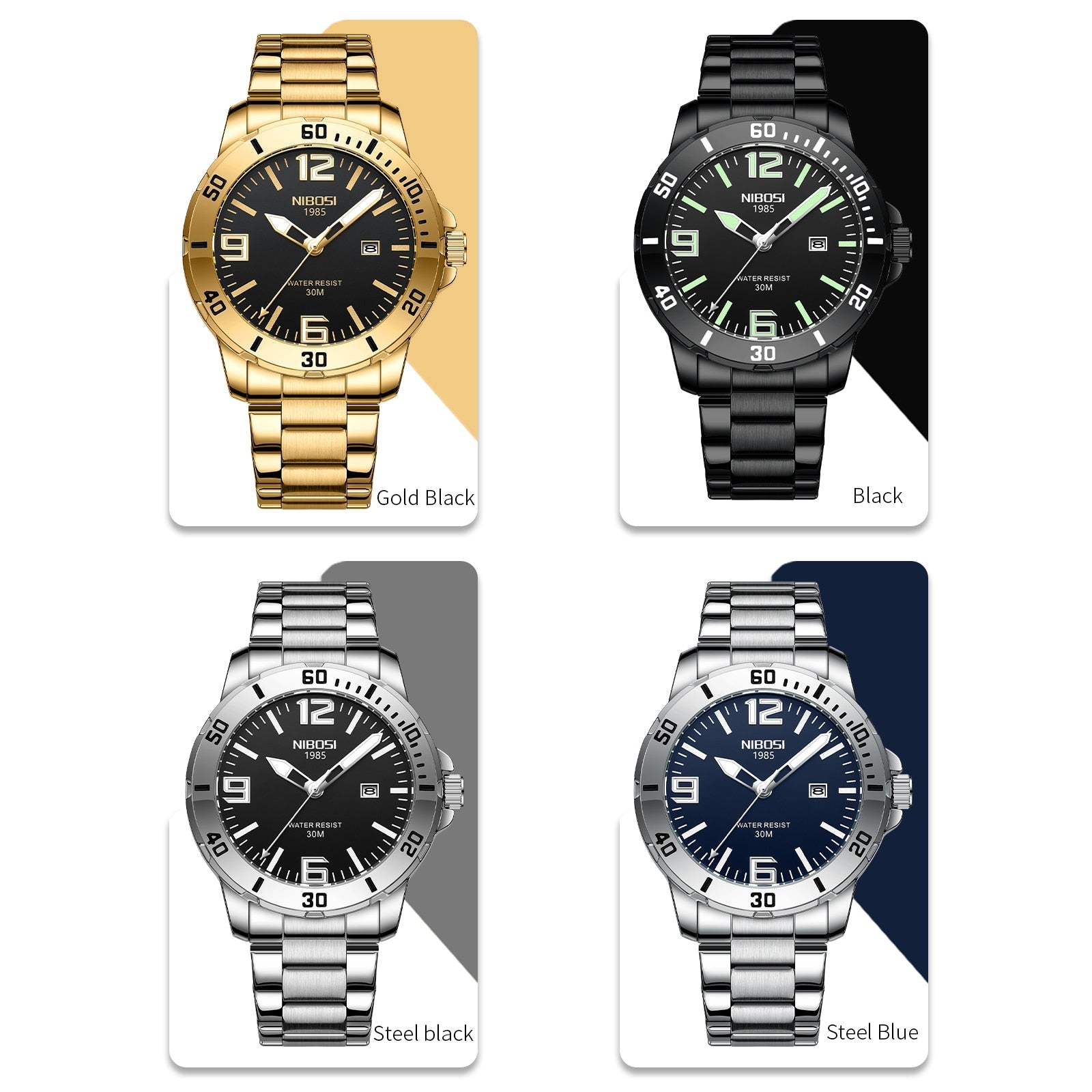 NIBOSI 2589 — Imperial Steel Watch