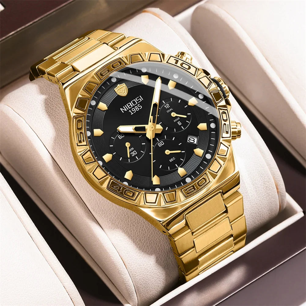 NIBOSI 2661 Golden Vanguard Chronograph