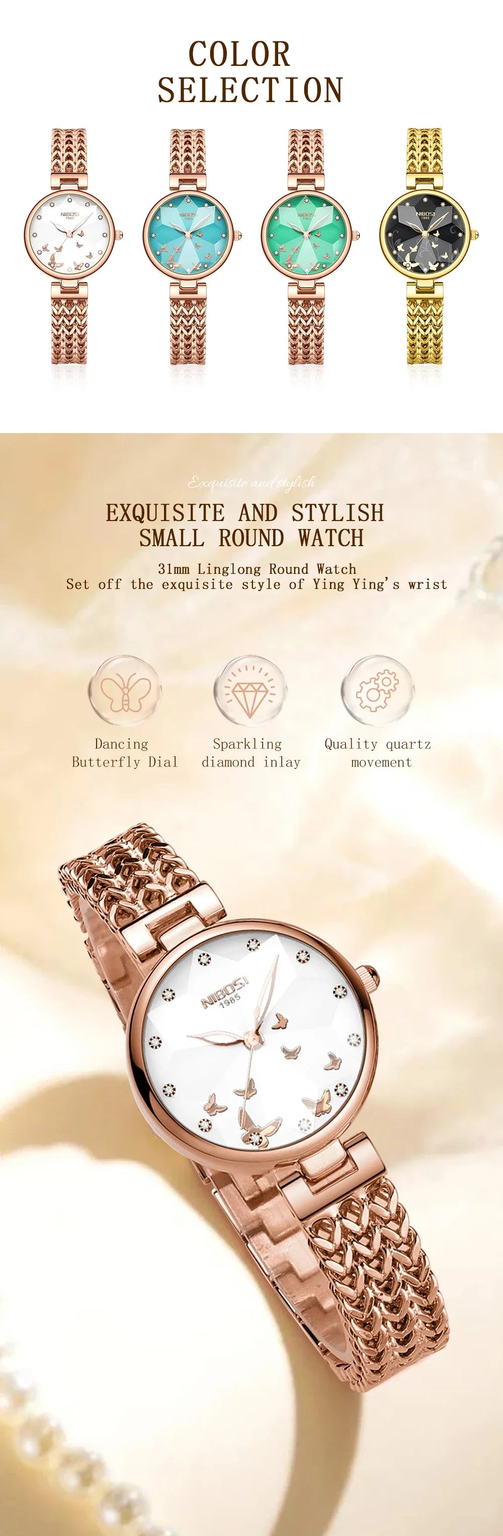 NIBOSI 2635 — Gleam Dial Women's Watch