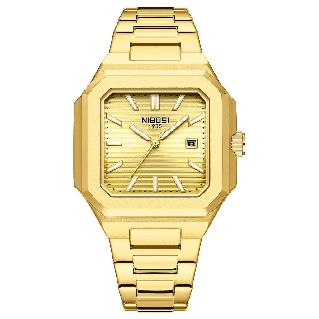 NIBOSI 2689 — Squaremaster Calendar Quartz Watch