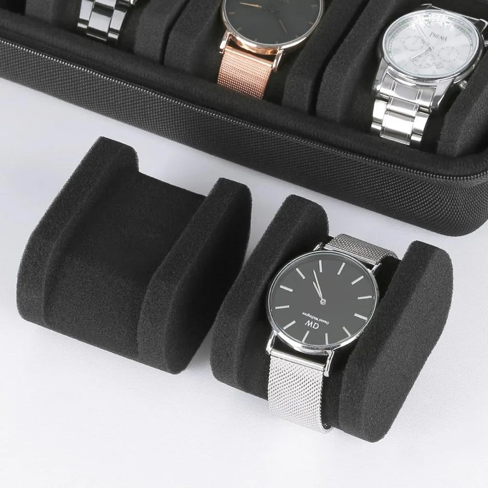 NIBOSI Watch Travel Case — 10 Slot Zipper Organizer
