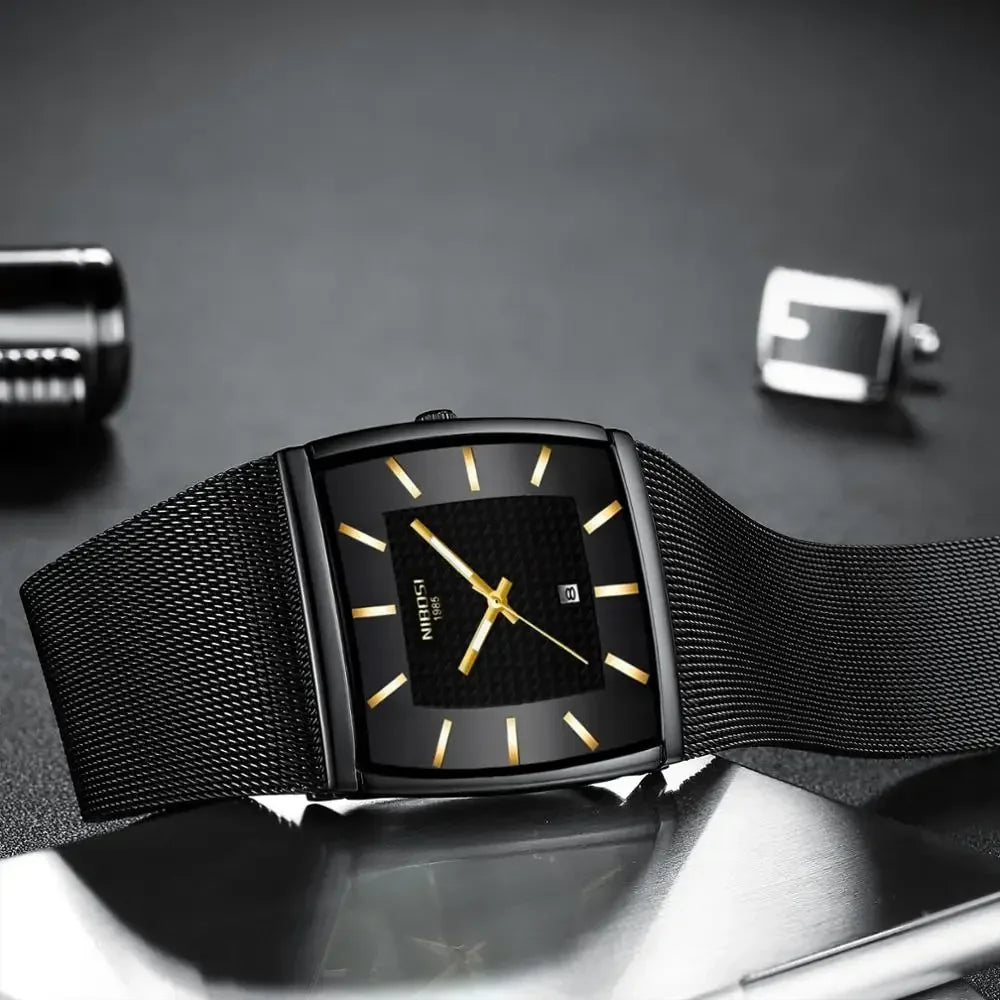 NIBOSI 2376 — Elegant Square Quartz Watch