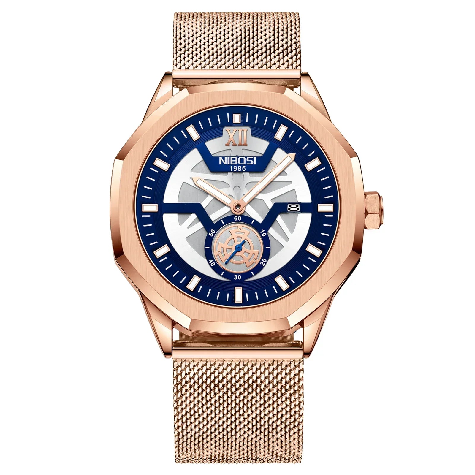 NIBOSI 2518 — Steel Mesh Sport 43MM Watch