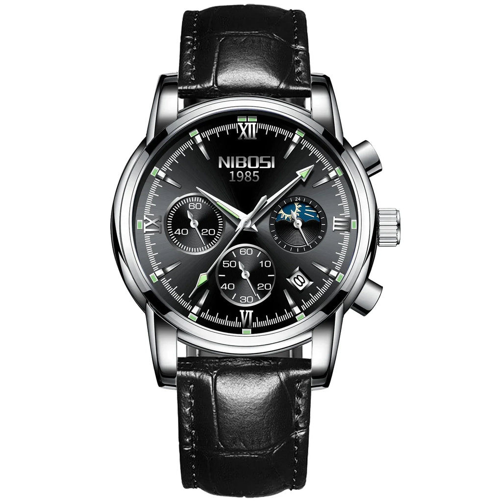NIBOSI 2516 — Titan Edge Calendar Watch