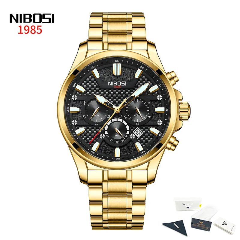 NIBOSI 2512 — Men's Stainless Steel Chronograph Watch
