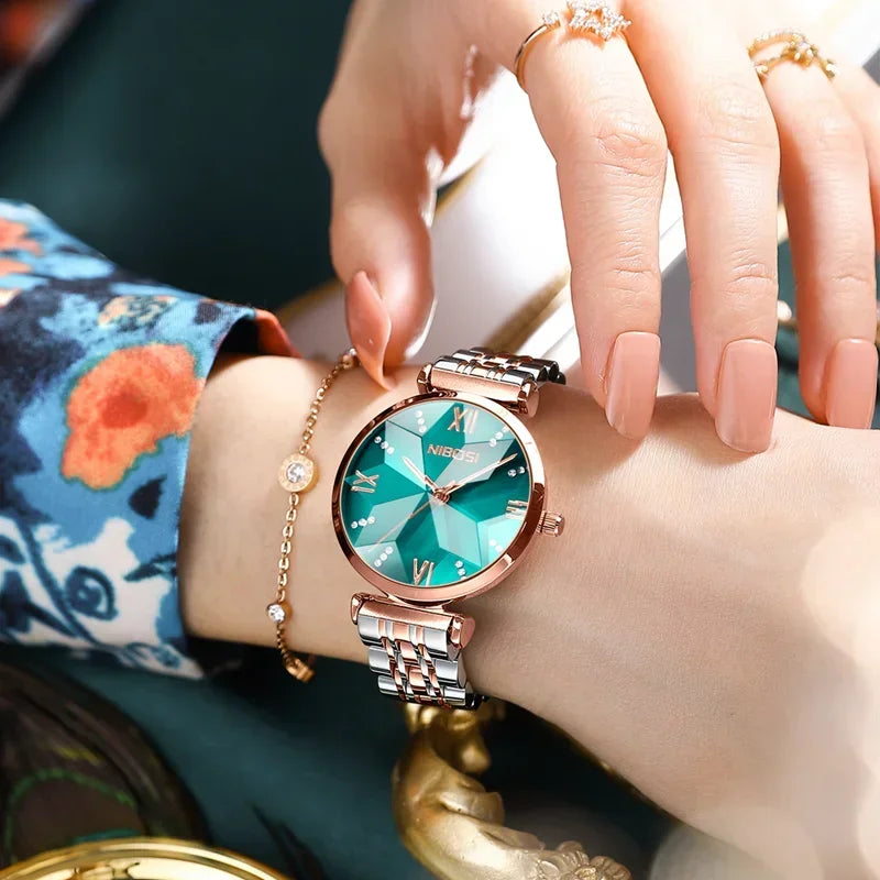 NIBOSI 2529 — Crystal Facet Watch