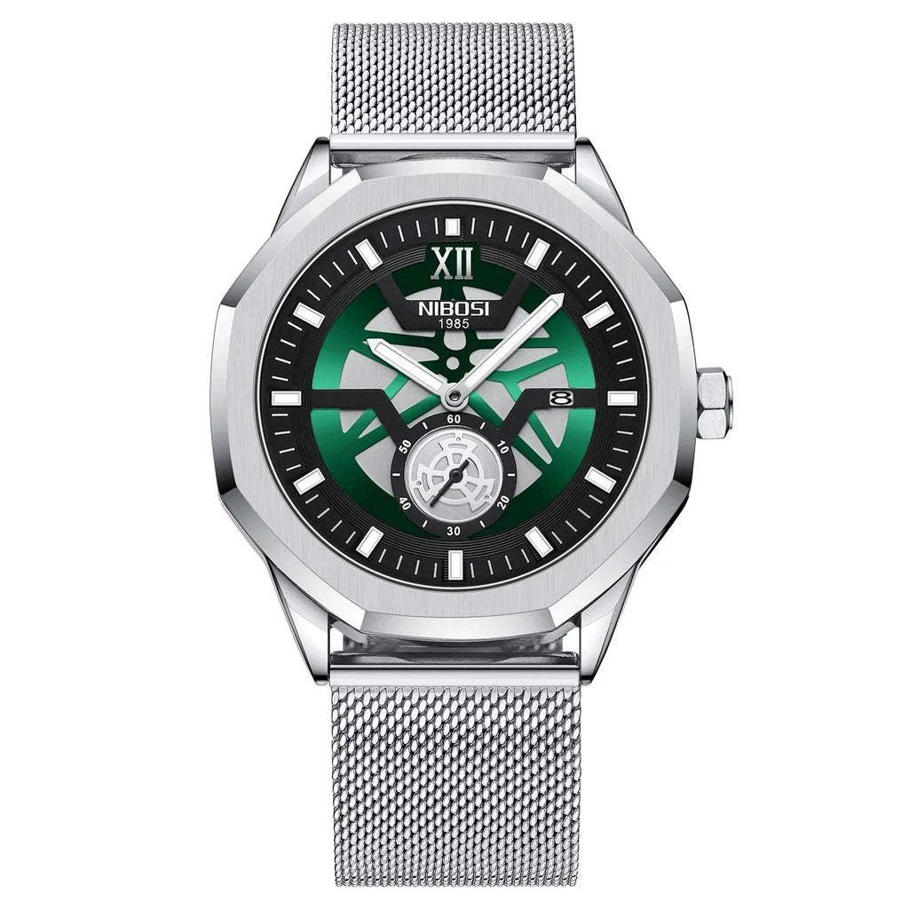 NIBOSI 2518 — Steel Mesh Sport 43MM Watch