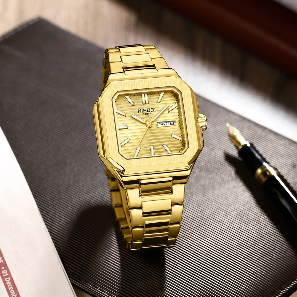 NIBOSI 2690 — Retro Square Quartz Watch