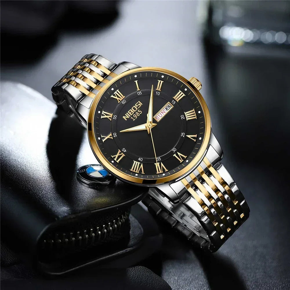 NIBOSI 2569 — Classic Roman Day-Date Watch